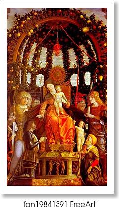 Free art print of Virgin and Child Surrounded by Six Saints and Gianfrancesco II Gonzaga, known as the Madonna of Victory by Andrea Mantegna Free art print of Virgin and Child Surrounded by Six Saints and Gianfrancesco II Gonzaga, known as the Madonna of Victory by Andrea Mantegna