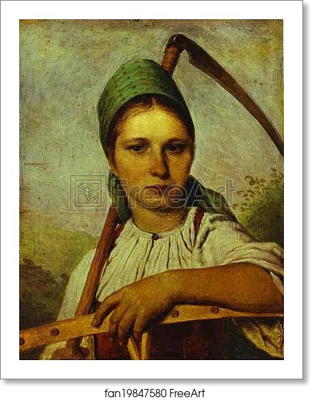 Free art print of Pelageya. Peasant Woman with Scythe and Rake by Alexey Venetsianov Free art print of Pelageya. Peasant Woman with Scythe and Rake by Alexey Venetsianov