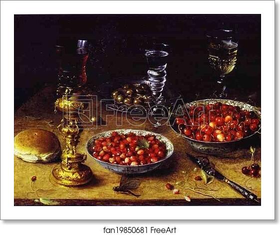 Free art print of Still Life with Cherries and Strawberries in Porcelain Bowls by Osias Beert Free art print of Still Life with Cherries and Strawberries in Porcelain Bowls by Osias Beert