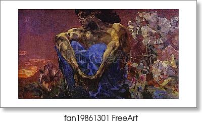 Free art print of The Seated Demon by Mikhail Vrubel