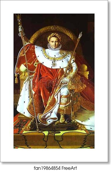 Free art print of Portrait of Napoléon on the Imperial Throne by Jean-Auguste-Dominique Ingres
