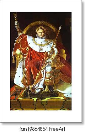 Free art print of Portrait of Napoléon on the Imperial Throne by Jean-Auguste-Dominique Ingres