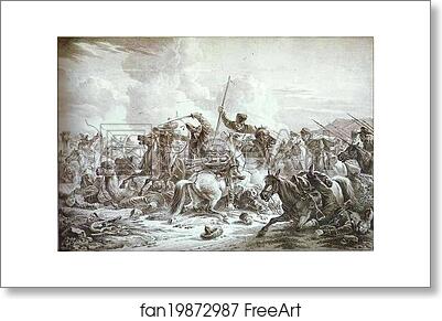 Free art print of Battle of Cossaks with Kirgizes by Alexander Orlowski