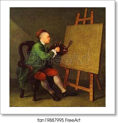 Free art print of Hogarth Painting the Comic Muse by William Hogarth