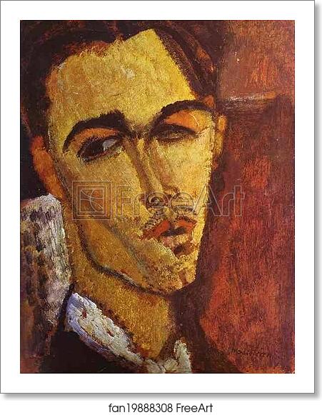 Free art print of Portrait of the Spanish Painter Celso Lagar by Amedeo Modigliani