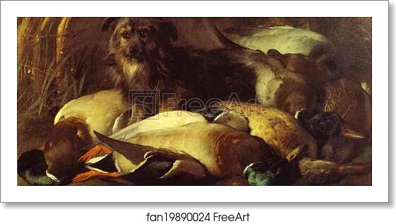 Free art print of Decoyman's Dog and Duck by Sir Edwin Landseer Free art print of Decoyman's Dog and Duck by Sir Edwin Landseer