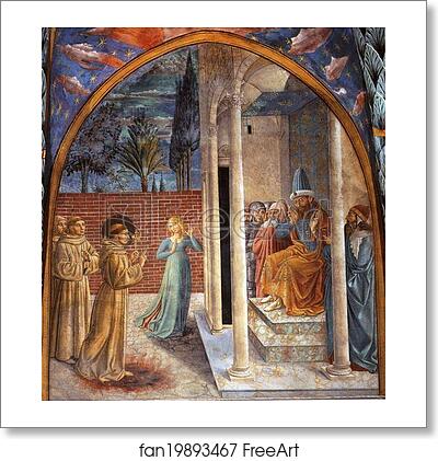 Free art print of Trial by Fire Before the Sultan by Benozzo Gozzoli