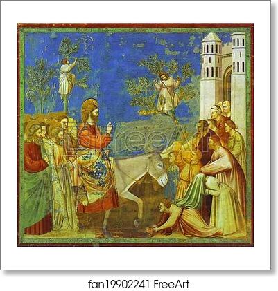 Free art print of Christ Entering Jerusalem by Giotto