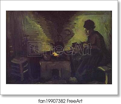 Free art print of Peasant Woman near the Hearth by Vincent Van Gogh