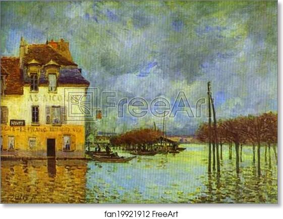 Free art print of Flood at Port Marly by Alfred Sisley