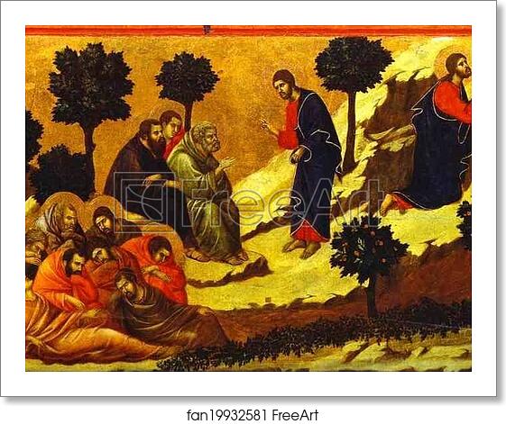Free art print of Maestà (back, central panel) The Prayer on the Mount of Olives by Duccio Di Buoninsegna Free art print of Maestà (back, central panel) The Prayer on the Mount of Olives by Duccio Di Buoninsegna