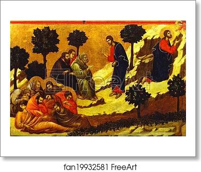 Free art print of Maestà (back, central panel) The Prayer on the Mount of Olives by Duccio Di Buoninsegna