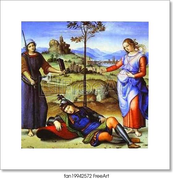Free art print of Allegory (The Knight's Dream) by Raphael Free art print of Allegory (The Knight's Dream) by Raphael