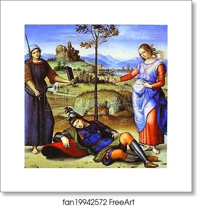 Free art print of Allegory (The Knight's Dream) by Raphael