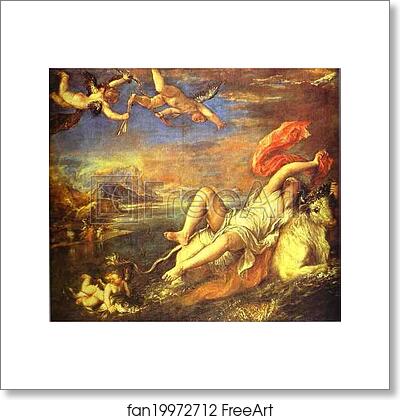 Free art print of The Rape of Europe by Titian