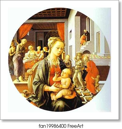 Free art print of Madonna and Child with Stories of the Life of St. Anne by Fra Filippo Lippi