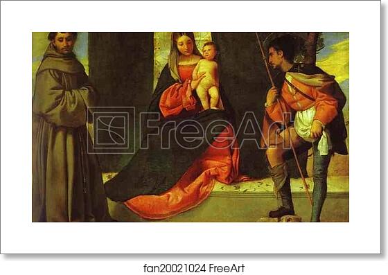 Free art print of Madonna and Child with St. Anthony and St. Roch by Giorgione