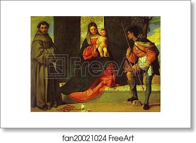 Free art print of Madonna and Child with St. Anthony and St. Roch by Giorgione