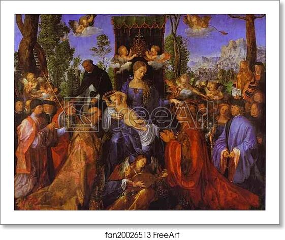 Free art print of The Altarpiece of the Rose Garlands by Albrecht Dürer Free art print of The Altarpiece of the Rose Garlands by Albrecht Dürer