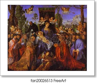 Free art print of The Altarpiece of the Rose Garlands by Albrecht Dürer
