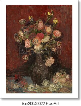 Free art print of Vase with Chinese asters and gladioli by Vincent Van Gogh Free art print of Vase with Chinese asters and gladioli by Vincent Van Gogh