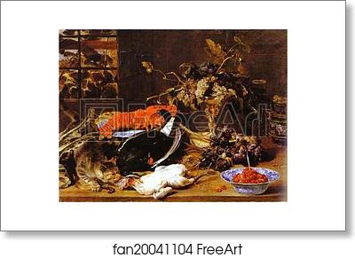 Free art print of Hungry Cat with Still Life by Frans Snyders