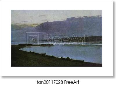 Free art print of Evening on the Volga by Isaac Levitan