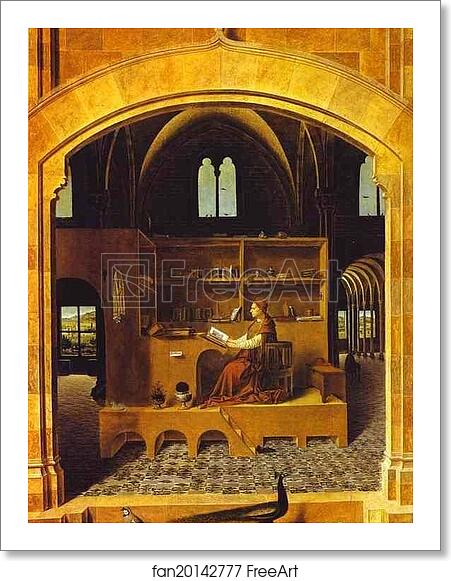 Free art print of St. Jerome in His Study by Antonello Da Messina Free art print of St. Jerome in His Study by Antonello Da Messina