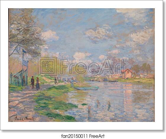 Free art print of Spring by the Seine by Claude Monet Free art print of Spring by the Seine by Claude Monet