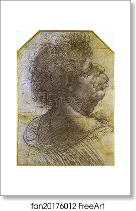 Free art print of Grotesque Portrait Study of Man by Leonardo Da Vinci