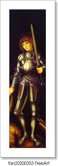 Free art print of St. George. Reverse Side of St. Anne Panel by Lucas Cranach The Elder Free art print of St. George. Reverse Side of St. Anne Panel by Lucas Cranach The Elder