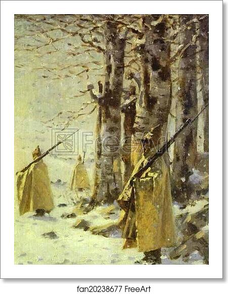 Free art print of Picket in the Balkan Mountains by Vasily Vereshchagin Free art print of Picket in the Balkan Mountains by Vasily Vereshchagin