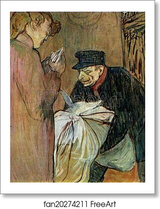 Free art print of The Brothel Laundryman / Le Blanchisseur de la "Maison" by Henri De Toulouse-Lautrec