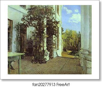 Free art print of Terrace in Vvedensk by Valentin Serov
