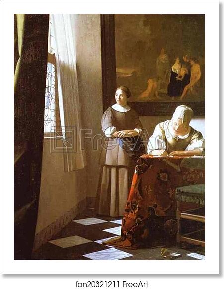 Free art print of Lady Writing a Letter with Her Maid by Jan Vermeer Free art print of Lady Writing a Letter with Her Maid by Jan Vermeer