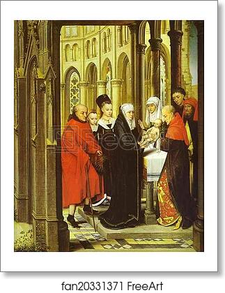 Free art print of The Presentation in the Temple by Hans Memling