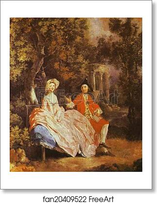 Free art print of Self-Portrait with His Wife, Margaret (probably) by Thomas Gainsborough