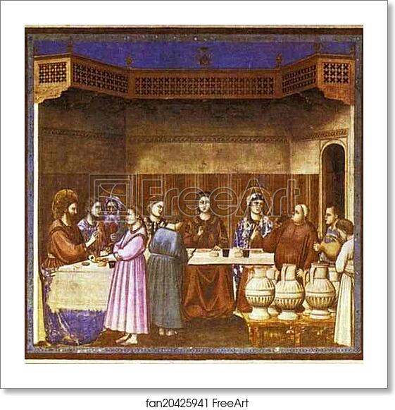 Free art print of The Wedding Feast at Cana by Giotto