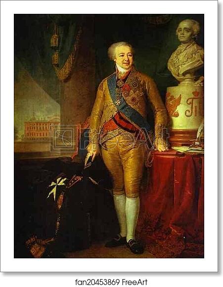 Free art print of Portrait of Prince A. B. Kurakin by Vladimir Borovikovsky Free art print of Portrait of Prince A. B. Kurakin by Vladimir Borovikovsky