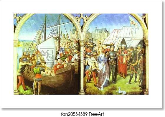 Free art print of The Martyrdom of St. Ursula's Companions and The Martyrdom of St. Ursula by Hans Memling Free art print of The Martyrdom of St. Ursula's Companions and The Martyrdom of St. Ursula by Hans Memling