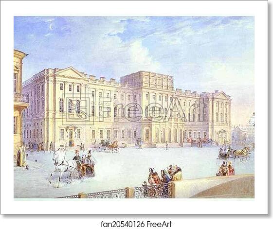 Free art print of Mariinsky Palace as Seen from the Blue Bridge by Vasily Sadovnikov Free art print of Mariinsky Palace as Seen from the Blue Bridge by Vasily Sadovnikov