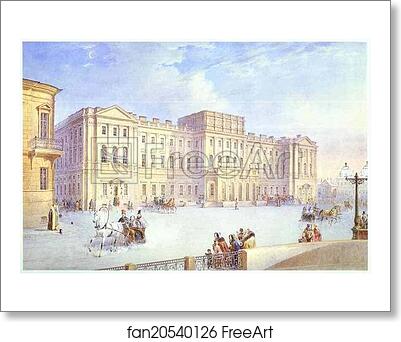 Free art print of Mariinsky Palace as Seen from the Blue Bridge by Vasily Sadovnikov