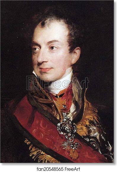 Free art print of Clemens Lothar Wenzel, Prince Metternich (1773-1859). Detail by Sir Thomas Lawrence