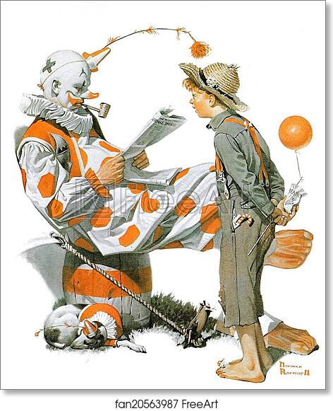 Free art print of Off-Duty Clown by Norman Rockwell