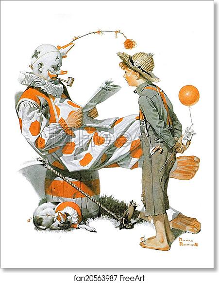 Free art print of Off-Duty Clown by Norman Rockwell Free art print of Off-Duty Clown by Norman Rockwell