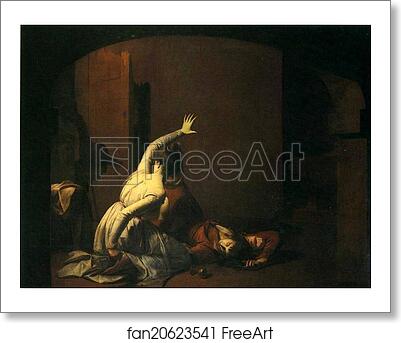 Free art print of Romeo and Juliet. The Tomb Scene. "Noise again! then I'll be brief" by Joseph Wright Of Derby