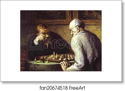 Free art print of Chess-Players by Honoré Daumier