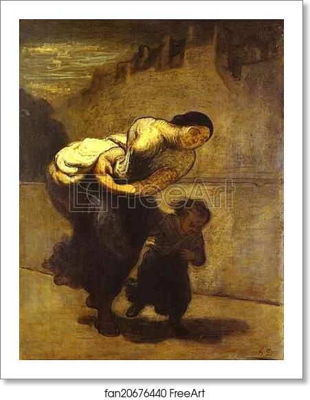 Free art print of The Burden (The Laundress) by Honoré Daumier
