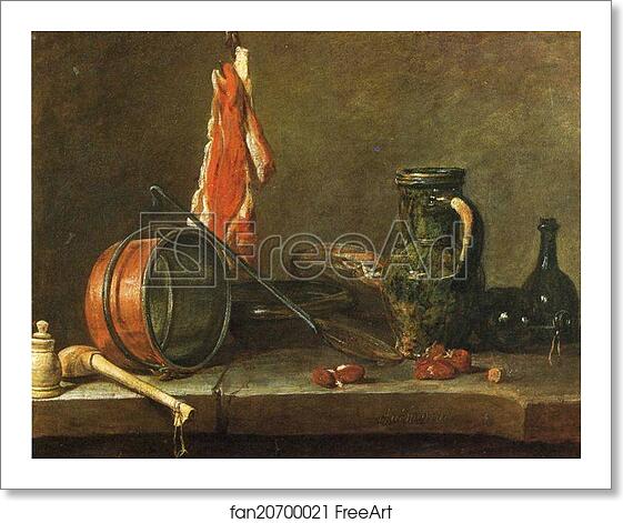 Free art print of A "Lean Diet" with Cooking Utensils by Jean-Baptiste-Simeon Chardin Free art print of A "Lean Diet" with Cooking Utensils by Jean-Baptiste-Simeon Chardin