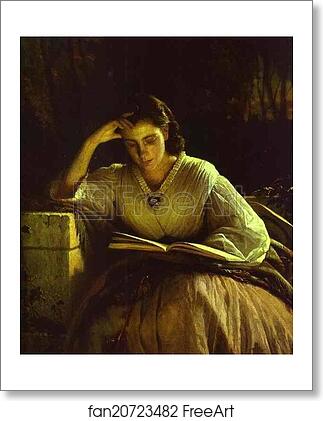 Free art print of Sophia Kramskaya Reading by Ivan Kramskoy
